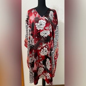 Winlar Anya Short Caftan Floral Animal Print Exotic